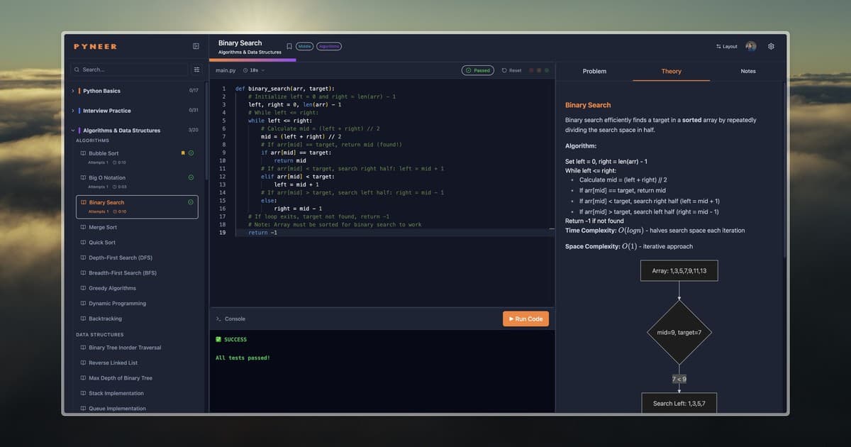 Screenshot of Pyneer website
